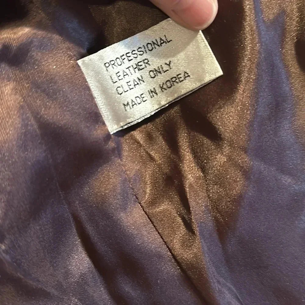 Bertini 100% Brown Leather 2 Button Jacket - Picture 4 of 7